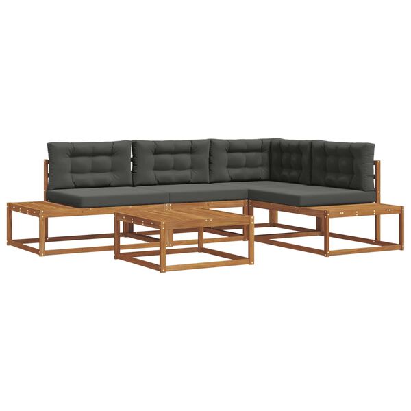 vidaXL Set vanjskih sofa 5 Komad Prirodna i antracit