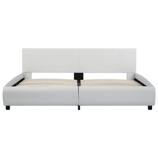 vidaXL Okvir za krevet od umjetne kože LED bijeli 160 x 200 cm