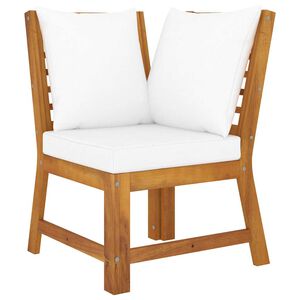 vidaXL Modularna kutna sofa s krem jastucima masivno bagremovo drvo