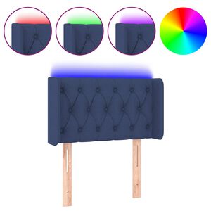 vidaXL LED uzglavlje plavo 83x16x78/88 cm od tkanine