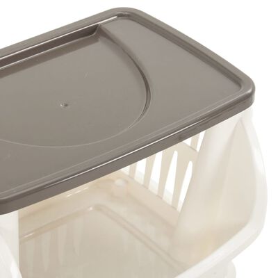 vidaXL Kuhinjska kolica bijela i smeđe-siva