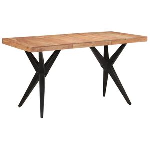 vidaXL Blagovaonski stol crni 140x70x76 cm od masivnog bagremovog drva