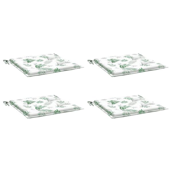 vidaXL Jastuci za stolice 4 kom s uzorkom li&scaron;ća 40x40x4 cm od tkanine