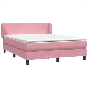vidaXL Box Spring krevet s madracem ružičasti 140x220 cm bar&scaron;un