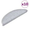 vidaXL Prostirke za stepenice 10 kom 56x17x3 cm svijetlo sive poluokrugle