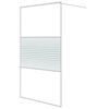 vidaXL Pregrada za tu&scaron; bijela 115 x 195 cm s prozirnim staklom ESG