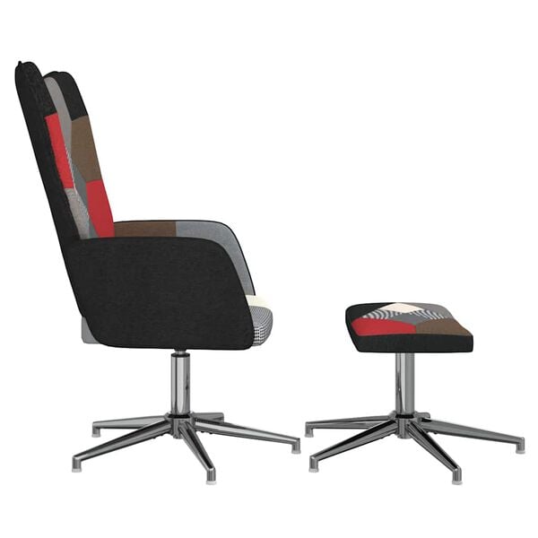 vidaXL Stolica za opu&scaron;tanje s osloncem za noge patchwork od tkanine