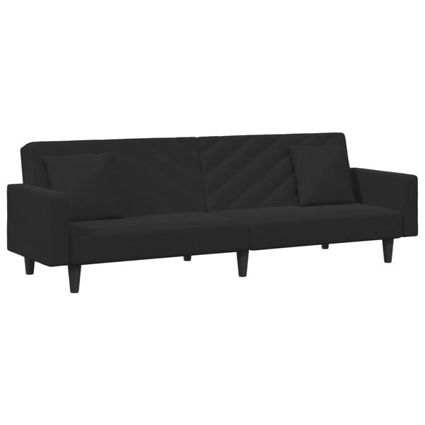 vidaXL 2-dijelni set sofa s jastucima crni baršunasti