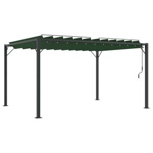 vidaXL Gazebo s krovom s roletnom Zelena 3 x 4 x 2,14 m