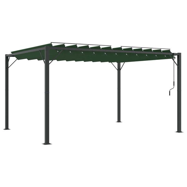 vidaXL Gazebo s krovom s roletnom Zelena 3 x 4 x 2,14 m