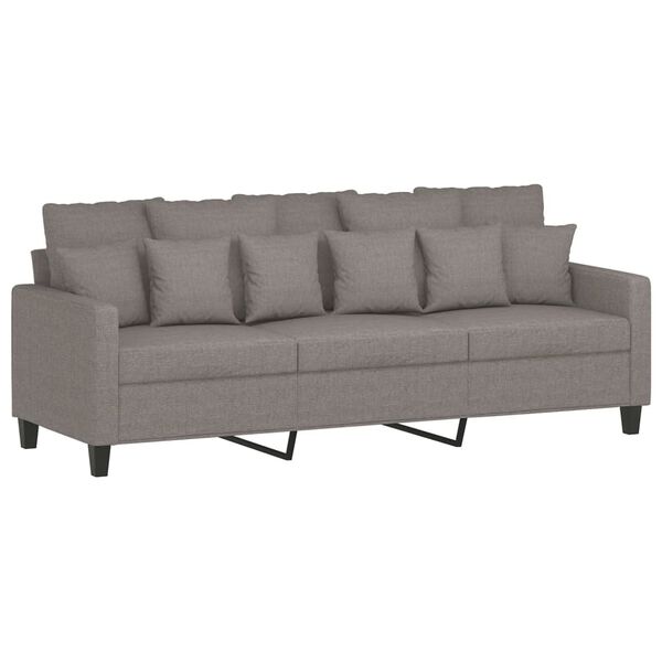 vidaXL 3-dijelni set sofa s jastucima smeđesivi od tkanine