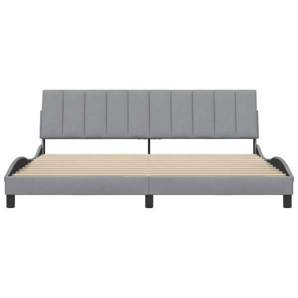 vidaXL Okvir za krevet bez madraca Hanko svjetlosivi 200 x 200 cm od tkanine