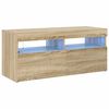 vidaXL TV ormarić s LED svjetlima boja hrasta sonome 90x35x40 cm