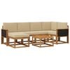 vidaXL Set vanjskih sofa 7 kom. Prirodna i bež Čvrsto drvo akacije
