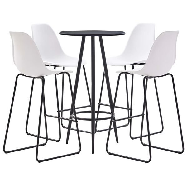 vidaXL 5-dijelni barski set plastični bijeli