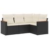 vidaXL 4-dijelni set vrtnih sofa od poliratana s jastucima crni