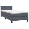 vidaXL Box Spring krevet s madracem tamno sivi 80x210 cm bar&scaron;un