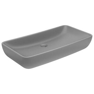 vidaXL Luksuzni pravokutni umivaonik mat svjetlosivi 71x38 cm keramički