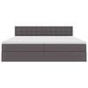 vidaXL Krevet s prostorom za pohranu s LED-om Svijetlo siva Lažna koža
