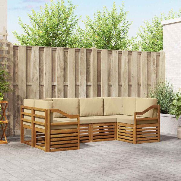 vidaXL Sekcijska garnitura 6 pcs Prirodna Čvrsto drvo akacije