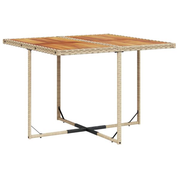 vidaXL 9-dijelni vrtni blagovaonski set od poliratana s jastucima bež