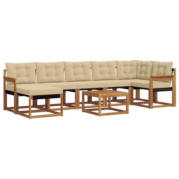 vidaXL Set vanjskih sofa s jastukom 8 pcs Prirodna i bež