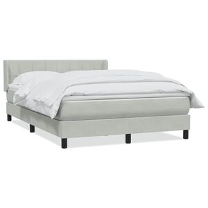 vidaXL Krevet s oprugama i madracem svjetlosivi 160x210 cm bar&scaron;unasti