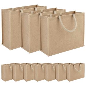 vidaXL Torbe od jute 10 Prirodna 42 x 33 x 19 cm 100% Jut