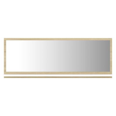 vidaXL Kupaonsko ogledalo bijelo i boja hrasta 100x10,5x37 cm drveno