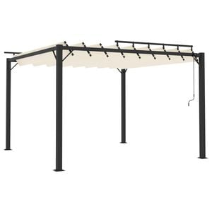 vidaXL Sjenica s re&scaron;etkastim krovom 3 x 3 m krem tkanina i aluminij