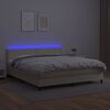 vidaXL Krevet box spring s madracem LED krem 180x200cm od umjetne kože