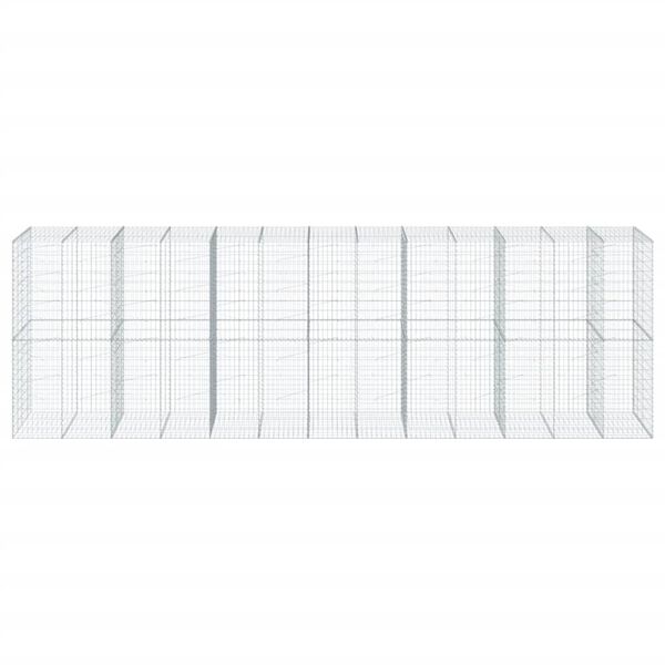 vidaXL Gabionska košara s poklopcem 650x100x200 cm pocinčano željezo