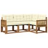 vidaXL Set vanjskih sofa s jastukom 4 pcs Prirodna i krem