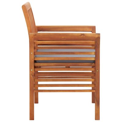 vidaXL Vrtne blagovaonske stolice s jastucima 3 kom od bagremovog drva
