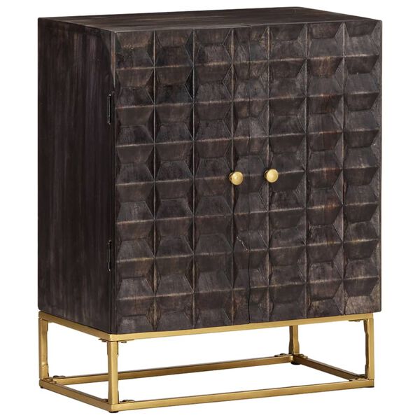 vidaXL Komoda crna 60 x 35 x 75 cm od masivnog drva manga