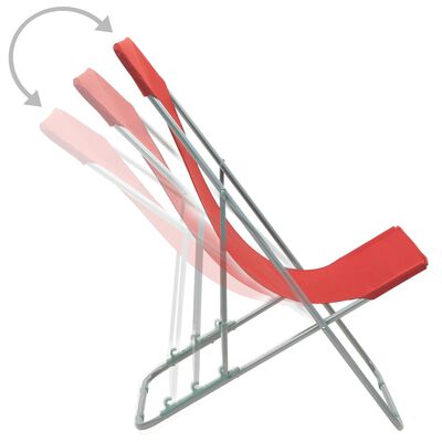 vidaXL Sklopive stolice za plažu 2 kom čelik i tkanina Oxford crvene