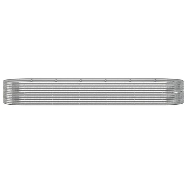 vidaXL Povišena vrtna gredica od čelika 510x140x68 cm srebrna