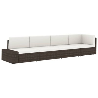 vidaXL Modularna kutna sofa od poliratana s lijevim naslonom siva