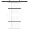 vidaXL Klizna vrata s okovima crna 102,5x205 cm ESG staklo