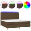 vidaXL Krevet box spring s madracem LED tamnosmeđi 200x200 cm tkanina