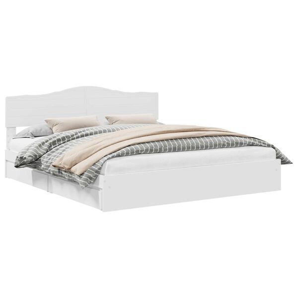 vidaXL Krevet s od storage Bijelo 200 x 200 cm Konstruirano drvo