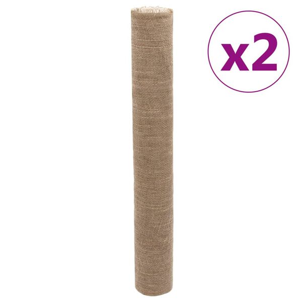 vidaXL Role jute 2 kom 1 x 50 m 100 % juta 200 g/m&sup2;