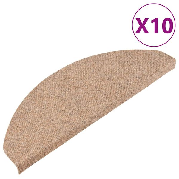 vidaXL Samoljepljivi otirači za stepenice 10 kom bež 65x22,5x3,5 cm