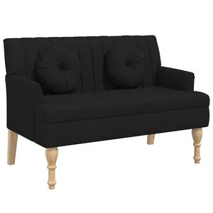 vidaXL Klupa s jastucima crna 113 x 64,5 x 75,5 cm od tkanine