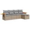 vidaXL 5-dijelni vrtni set sofa s jastucima bež od poliratana