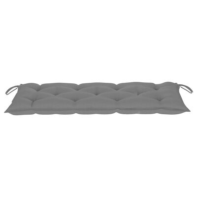 vidaXL Klupa Batavia sa sivim jastukom 120 cm od masivne tikovine