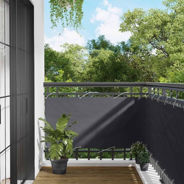 vidaXL Balcony ekran Antracit 75 x 200 cm PU prekriveni oksford alu