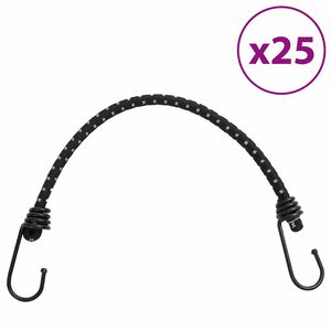 vidaXL Užad za bungee s reflektirajućim prugama i kukama 25 kom 38 cm