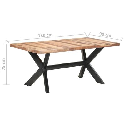 vidaXL Blagovaonski stol 180 x 90 x 75 cm od masivnog drva s premazom