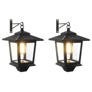 vidaXL Lampa za zid 2 kom. Crna 19 x 14 x 25 cm Nehrđajući čelik i ABS